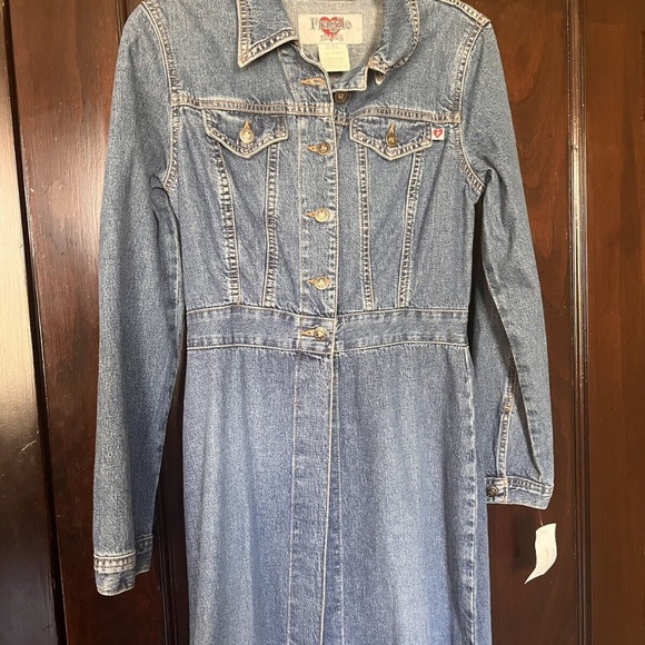 Vintage Late 90’s NWT Fragile Jeans Denim Long Duster Overcoat - Picture 2 of 13